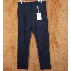 NN07 Pants Mens Size 29x32 Black Pleated Seersucker Trousers BILL $250